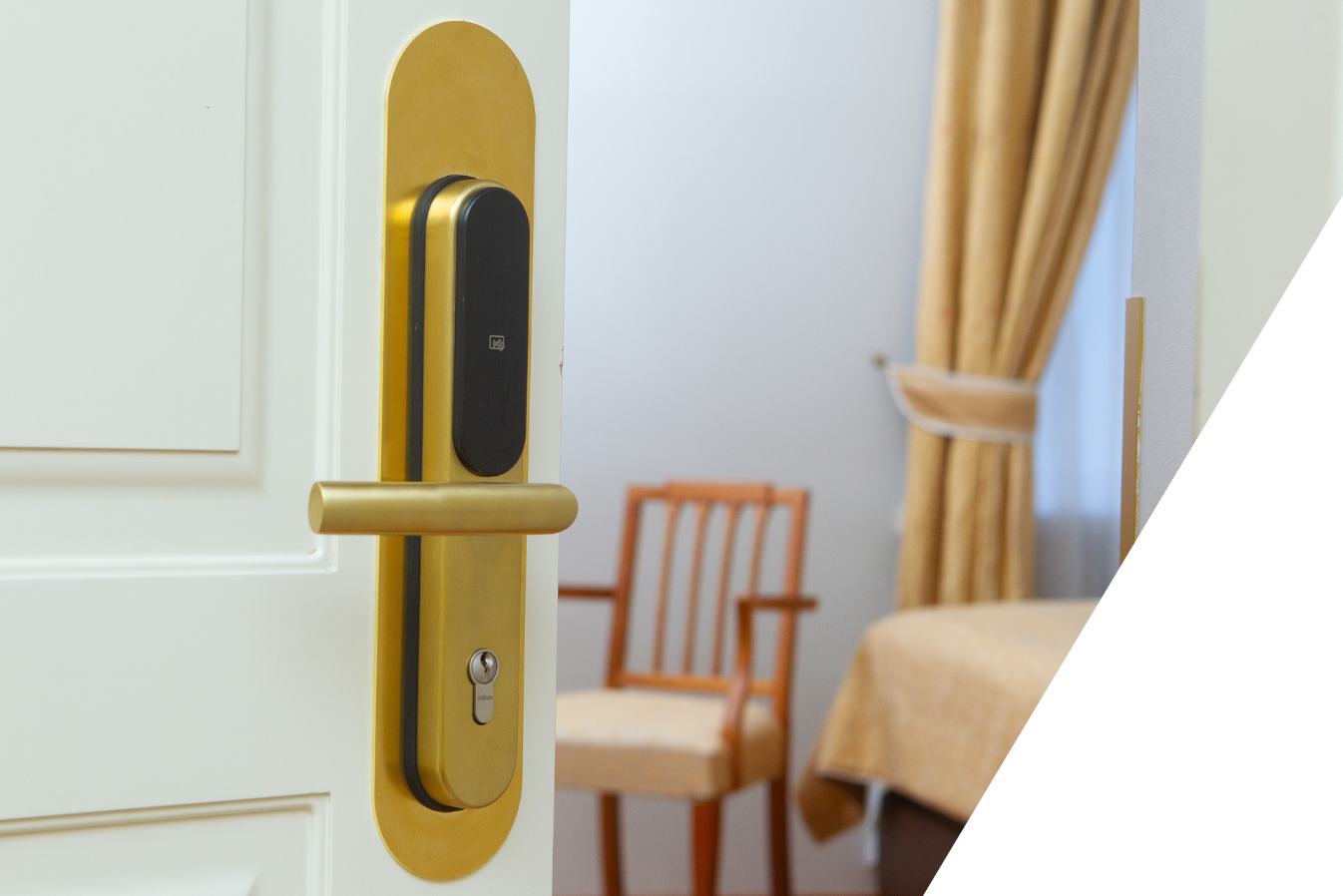 WebLock Shield keypad handle with a golden plate